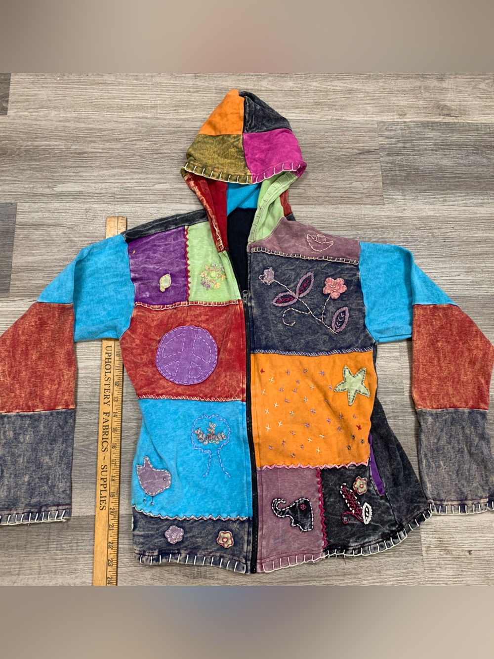 Shop Therapy Nepal Patchwork Hooded festival Jacket - Multicolor